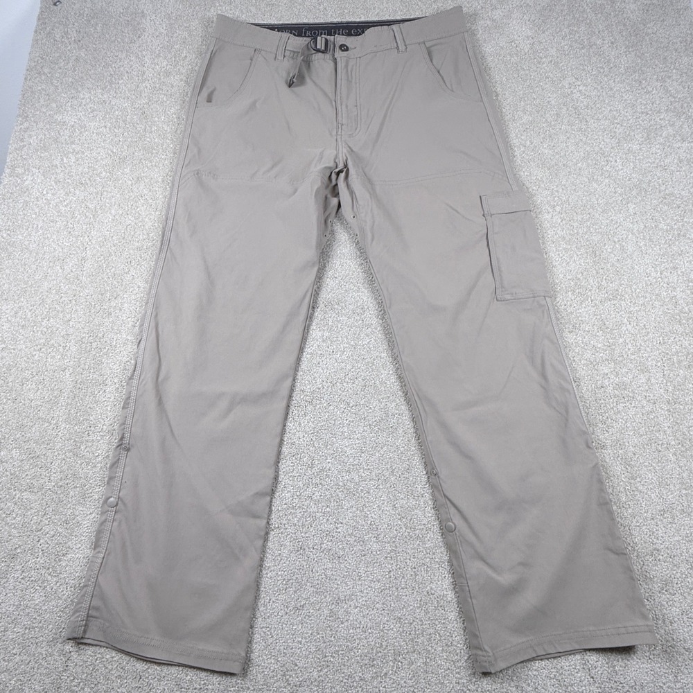 Prana Zion Pants Mens Large x 30 Brown Stretch Hiking Cargo Outdoor